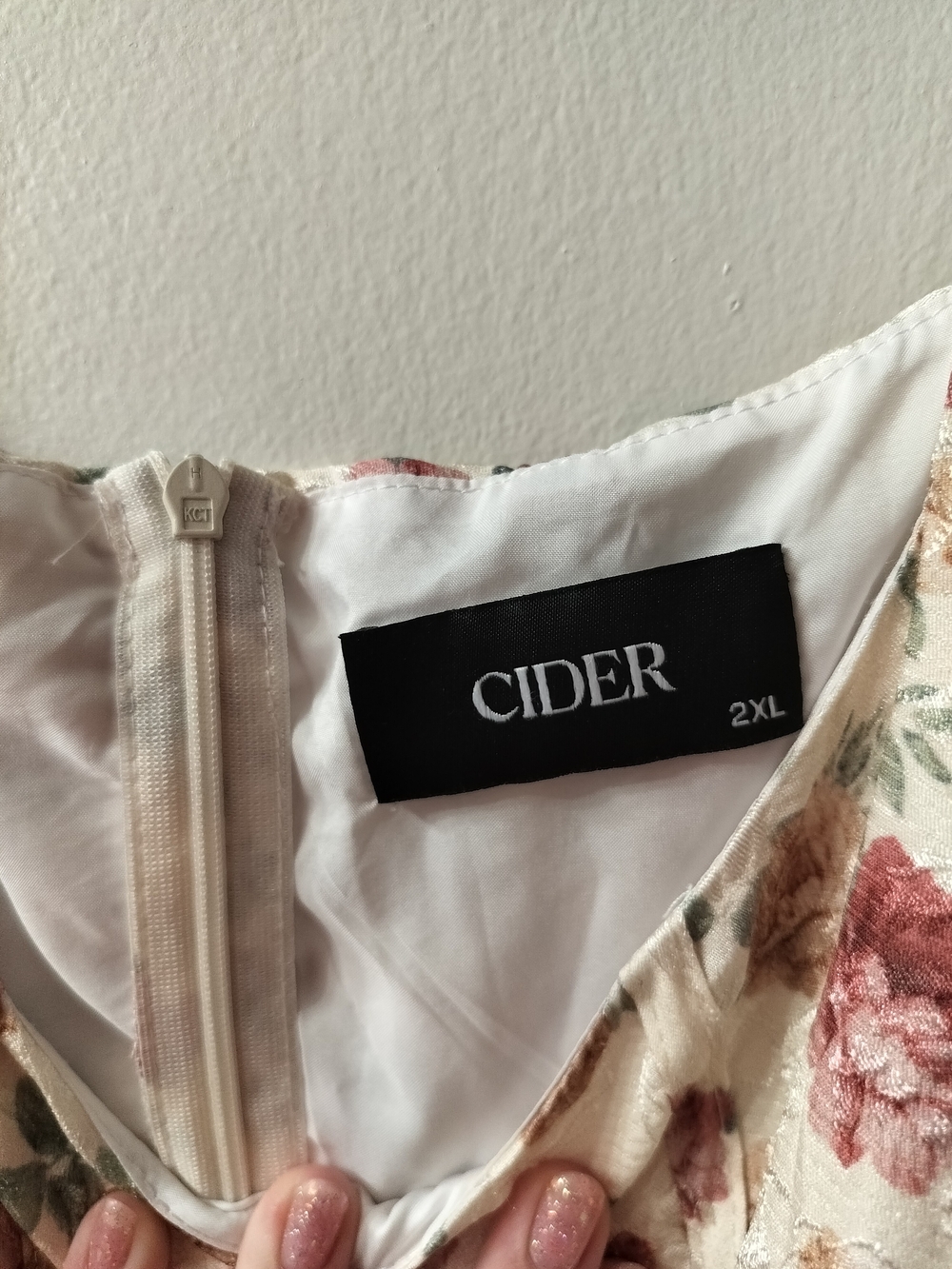 Cider Cream Floral Corset Sundress with Pink & Green Blooms - Picture 3 of 3
